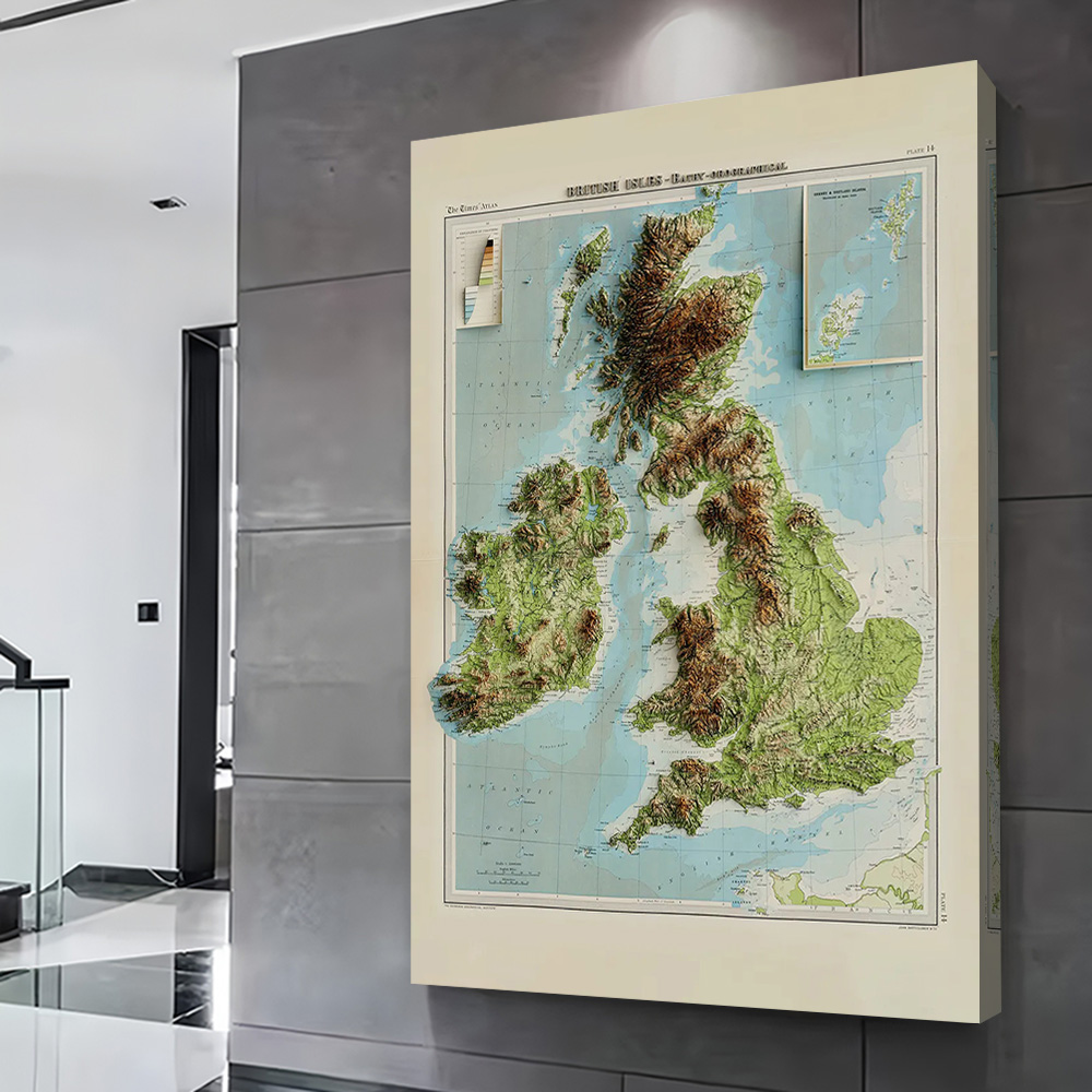 3D Relief Map of 1922 British  - огляд і ціна Custom Map Poster