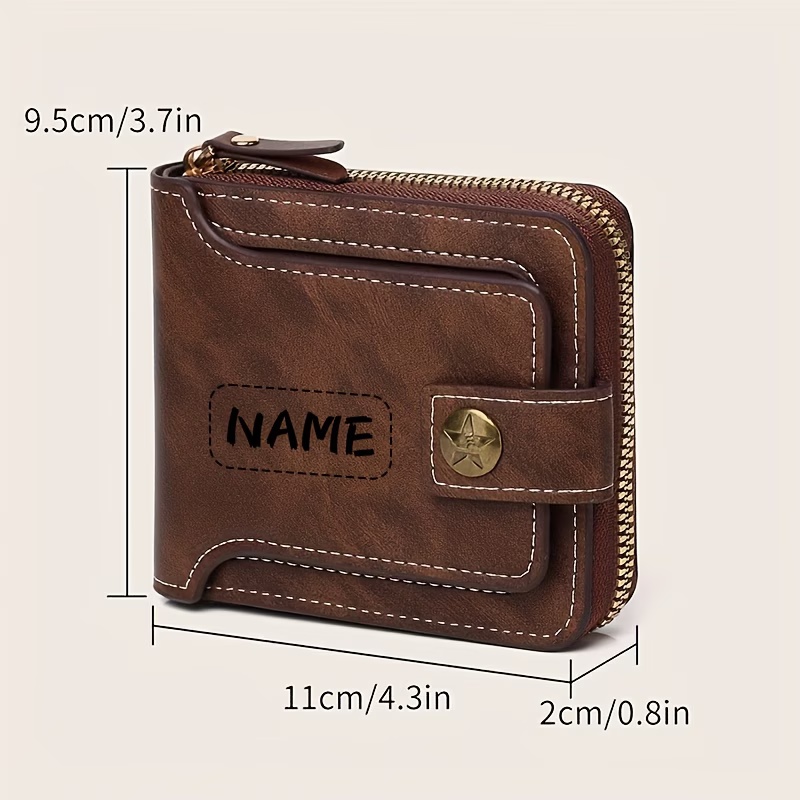 Custom Name Men's PU Wallet, C - огляд і ціна Personalized Name Box