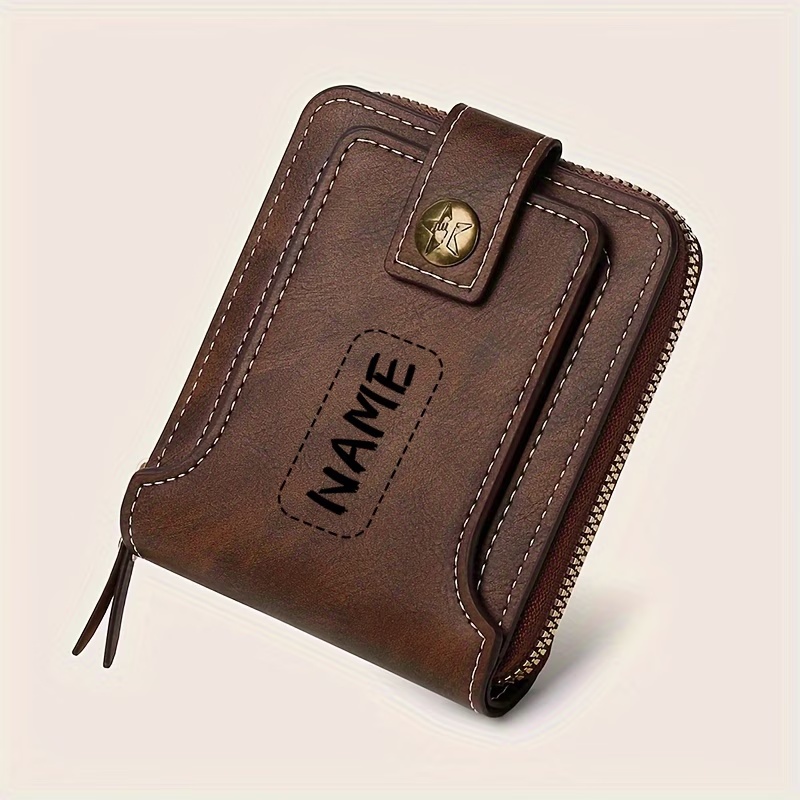 Custom Name Men's PU Wallet, C - огляд і ціна Personalized Name Box
