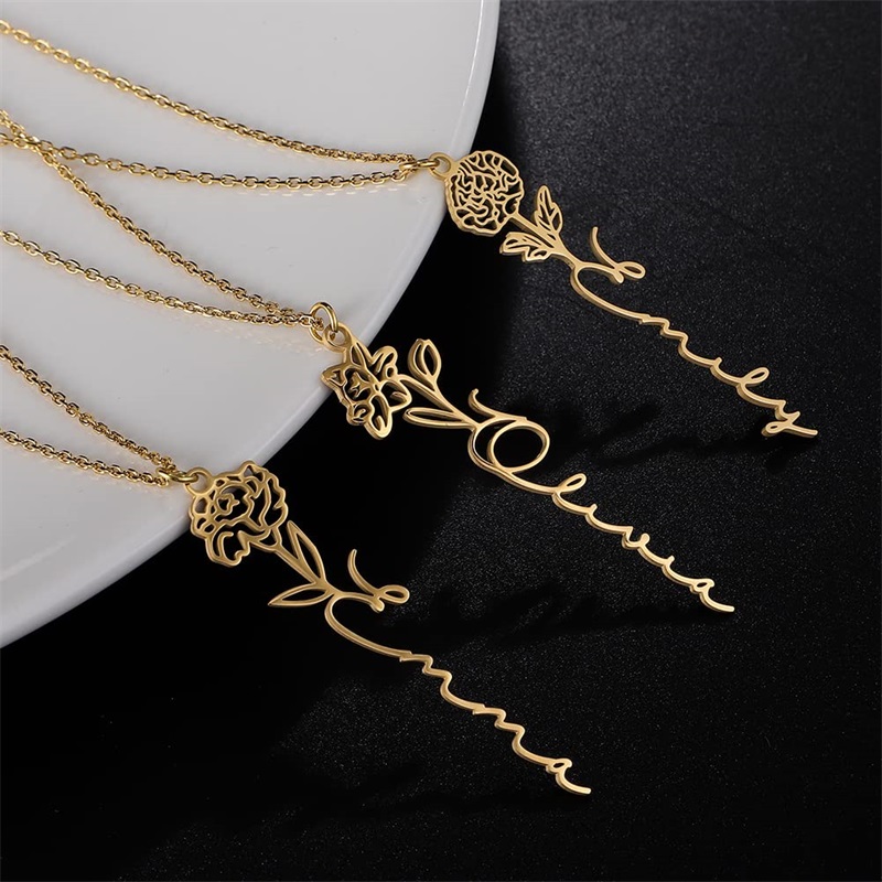 Personalized Birth Flower Name - огляд і ціна Birth Flower Necklace