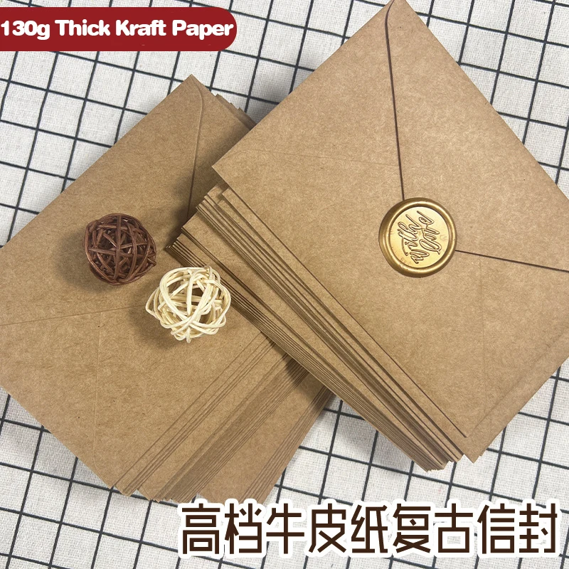 50pcs Kraft Brown Paper Envelo - огляд і ціна Wax Seal Letter Kit